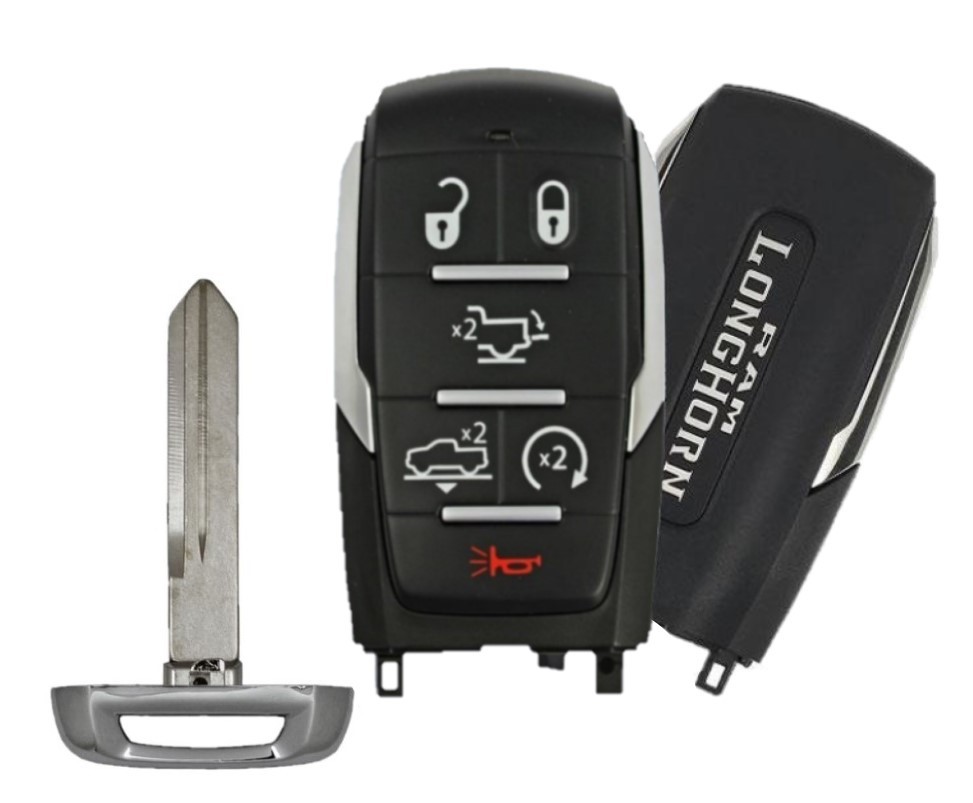 2019-2020 DODGE RAM LONGHORN 6 BUTTON SMART KEY - AIR SUSPENSION, POWER TAILGATE, REMOTE START PN 68291694AE