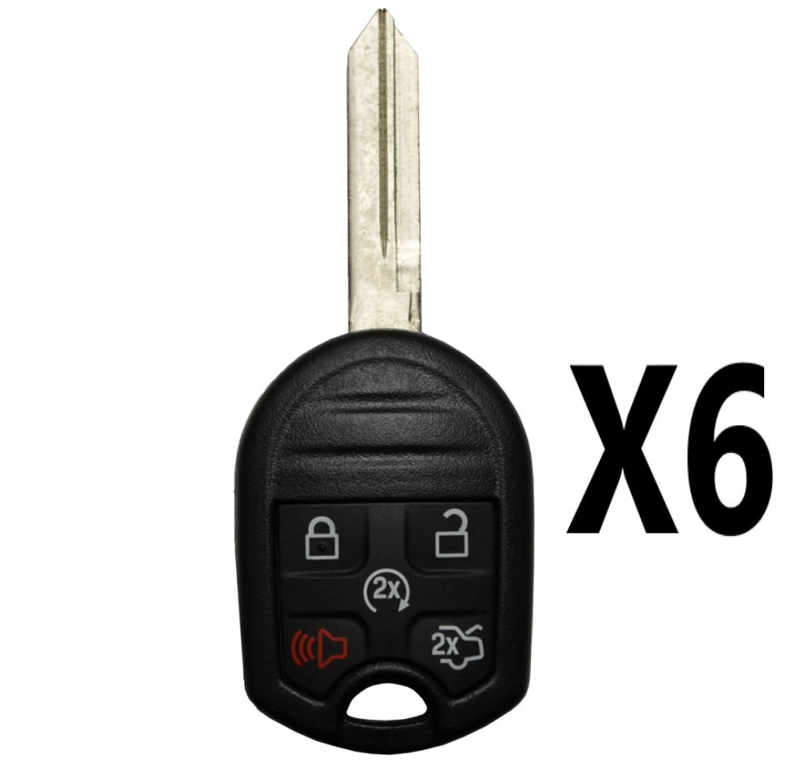 (6 PACK) 2007-2017 LINCOLN FORD REMOTE HEAD KEY 5B 80 BIT