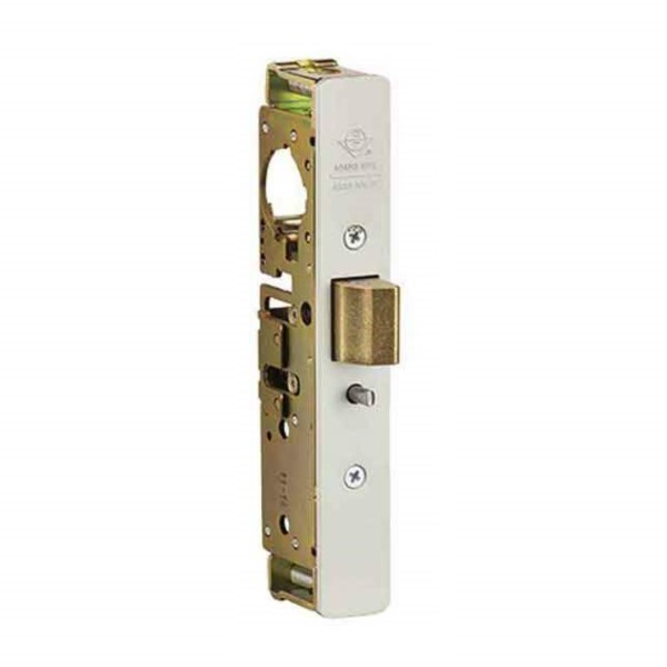 ADAMS RITE 4900-35-201-628 HD DEADLATCH, STANDARD FACEPLATE, 1-1/8" BACKSET, LH/RHR, 2-5/8 STRIKE - CLEAR ANODIZED