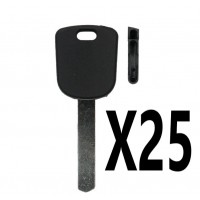 (25 PACK) REPLACEMENT 2003-2015 ACURA / HONDA HON66 TRANSPONDER KEY SHELL W/ PINHOLE RELEASE