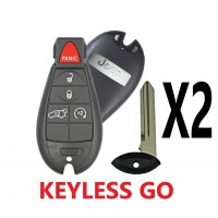 (2 PACK) 2011-2013 JEEP GRAND CHEROKEE SMART FOBIK PROXIMITY KEY 5B REMOTE START/ HATCH PN 56046735AH