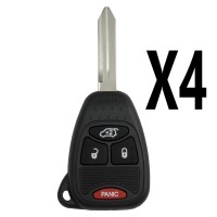(4 PACK) REPLACEMENT CHRYSLER DODGE JEEP REMOTE HEAD KEY 4B PN 04589053AC