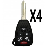 (4 PACK) CHRYSLER DODGE REMOTE HEAD KEY 6B - 05183683AA