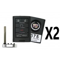 (2 PACK) 2010-2014 CADILLAC SRX 5 BUTTON SMART KEY PROXIMITY REMOTE PN: 22865375/5931857