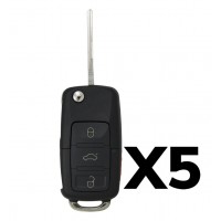 (5 PACK) VOLKSWAGEN REMOTE FLIP KEY 4B (48 CAN CHIP)