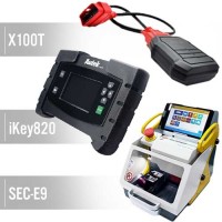 SEC-E9 AUTOMATIC KEY CUTTING MACHINE - NEWEST TABLET VERSION & IKEY820 AUTO KEY PROGRAMER & X100T TRANSPONDER PROGRAMMER FOR TOYOTA - 4C, 4D, G & H! LEXUS SCION