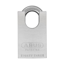 ABUS - 83CS/50-3000 - CHROME PLATED BRASS PADLOCK W/ SHACKLE GUARD - S2 - SCHLAGE C-L - 5/6 PIN - REKEYABLE - 1-57/64" WIDTH
