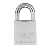 ABUS - 83/50-3000 - CHROME PLATED BRASS PADLOCK - S2 - SCHLAGE C-L - 5/6 PIN - REKEYABLE - 1-57/64" WIDTH