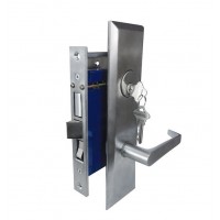 ADIR - LEVER MORTISE KEYED LOCK SET - 2 1/2 " BACKSET - RIGHT HAND - 2 SC1 KEYS (CHROME FINISH US26D)