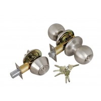 ADIR - ENTRY DOOR KNOB COMBO LOCK SET WITH DEADBOLT AND 6 SC1 KEYS (STAINLESS STEEL US32D)