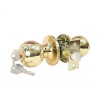 ADIR - KEYED ENTRY DOOR KNOB WITH 2 KW1 KEYS (BRASS FINISH US3)