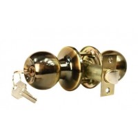 ADIR - KEYED ENTRY DOOR KNOB WITH 2 KW1 KEYS (ANTIQUE BRASS FINISH US5)
