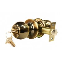 ADIR - KEYED ENTRY DOOR KNOB WITH 2 SC1 KEYS (ANTIQUE BRASS FINISH US5)