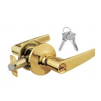ADIR - LIGHT COMMERCIAL DUTY ENTRY DOOR LEVER LOCK SET WITH 2 SC1 KEYS (BRASS FINISH US3)
