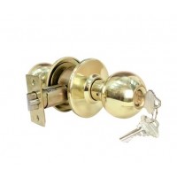 ADIR - GRADE 2 KEYED ENTRY DOOR KNOB WITH 2 SC1 KEYS (BRASS FINISH US3)
