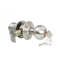ADIR - GRADE 2 KEYED ENTRY DOOR KNOB WITH 2 SC1 KEYS (STAINLESS STEEL US32D)