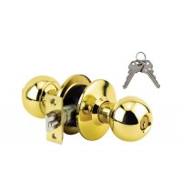 ADIR - GRADE 3 KEYED ENTRY DOOR KNOB WITH 2 KW1 KEYS (BRASS FINISH US3)