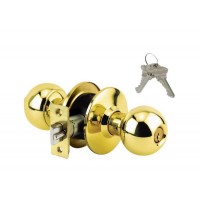 ADIR - GRADE 3 KEYED ENTRY DOOR KNOB WITH 2 SC1 KEYS (BRASS FINISH US3)