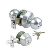 ADIR - GRADE 3 COMBO LOCK SET WITH ENTRY DOOR KNOB AND DEADBOLT WITH 6 SC1 KEYS (STAINLESS STEEL US32D)