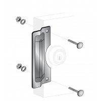 ENTRY ARMOR - 7" CENTER ROSE LATCH PROTECTOR (CHROME)