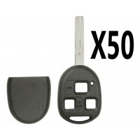 (50 PACK) E-SHELL EXTRA STRENGTH 3 BUTTON REMOTE HEAD KEY SHELL SHORT BLADE FOR LEXUS