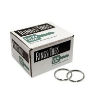 LUCKY LINE 1-1/4 INCH SPLIT KEY RINGS NICKEL-PLATED - 100 PCS - DISPLAY BOX