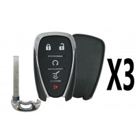 (3 PACK) REPLACEMENT 2018-2021 CHEVROLET EQUINOX SMART KEY 5B HATCH REMOTE START - PN 13529650