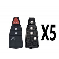 (5 PACK) 4 BUTTON REPLACEMENT RUBBER PAD FOR FOBIK KEYS 