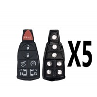 (5 PACK) 7 BUTTON REPLACEMENT RUBBER PAD FOR FOBIK KEYS 