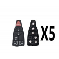 (5 PACK) 6 BUTTON REPLACEMENT RUBBER PAD FOR FOBIK KEYS 