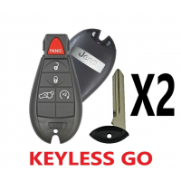 (2 PACK) 2011-2013 JEEP GRAND CHEROKEE SMART FOBIK PROXIMITY KEY 5B REMOTE START/ HATCH PN 56046735AH