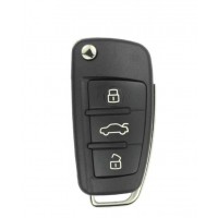 REPLACEMENT 2006-2015 AUDI 3 BUTTON FLIP KEY  8E CHIP - 4F0837220