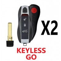 (2 PACK) 2010-2017 PORSCHE 4 BUTTON KEYLESS GO SMART KEY 