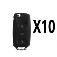 (10 PACK) XHORSE VOLKSWAGEN STYLE - 3B UNIVERSAL REMOTE FLIP KEY FOR VVDI KEY TOOL (WIRED)