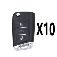 (10 PACK) XHORSE VVDI SUPER REMOTE - MQB STYLE - 3 BUTTON UNIVERSAL REMOTE FLIP KEY W/ SUPER CHIP