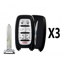 (3 PACK) 2017-2020 CHRYSLER PACIFICA 7 BUTTON PROXIMITY SMART KEY (WITHOUT KEY SENSE) PN  68217832AC