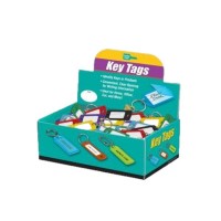 LUCKY LINE KEY TAG ID WITH FLAP & SPLIT RING - ASSORTED - 100 PCS - DISPLAY BOX